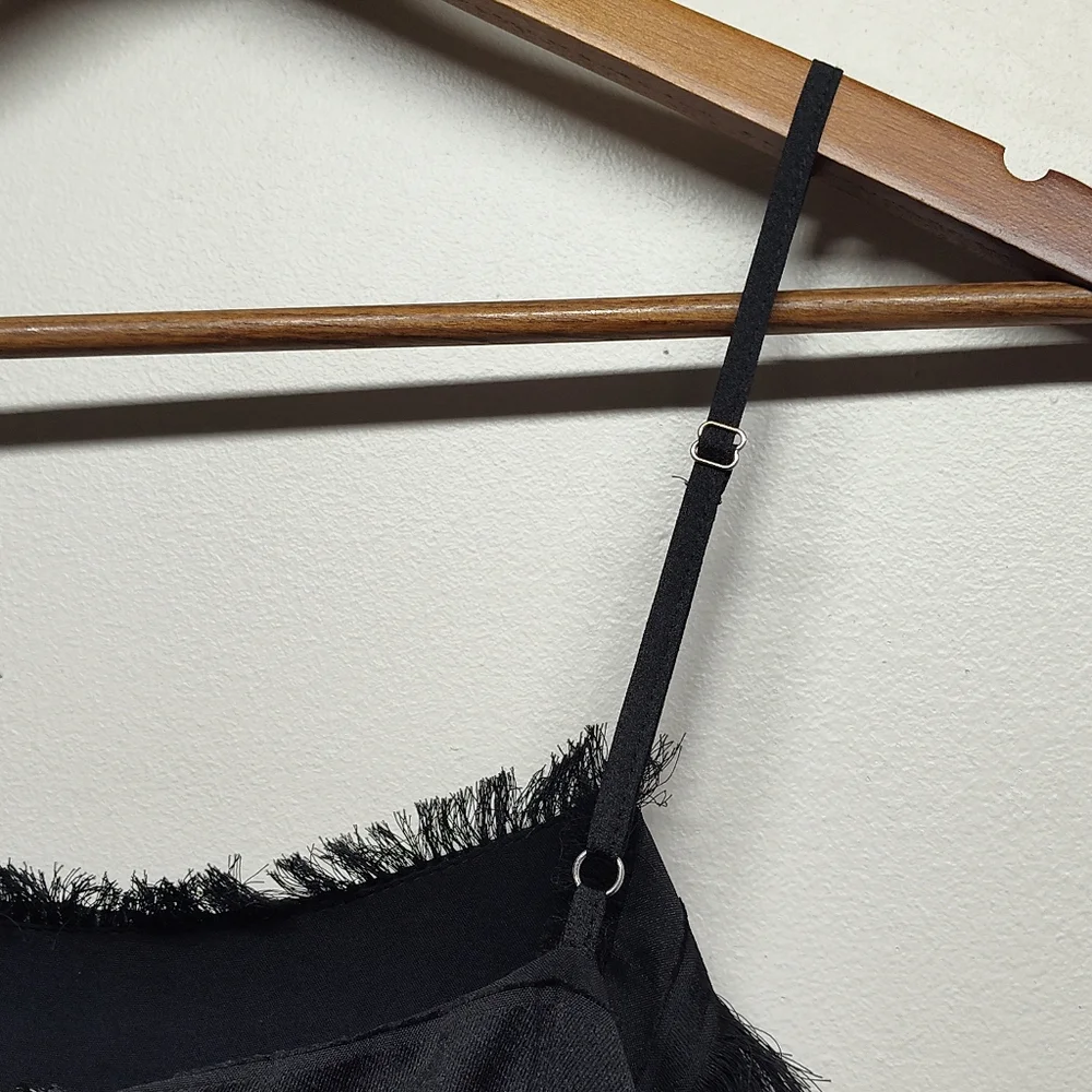 Princess Polly Mini Dress Women Size 8 Black Fringes Sleeveless Slim Fit - Picture 5 of 8